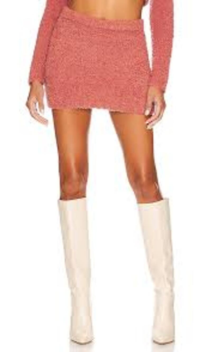 Revolve LOVERS + FRIENDS Safya Furry Skirt Mauve RAVE FESTIVAL Sz Small S NWT
